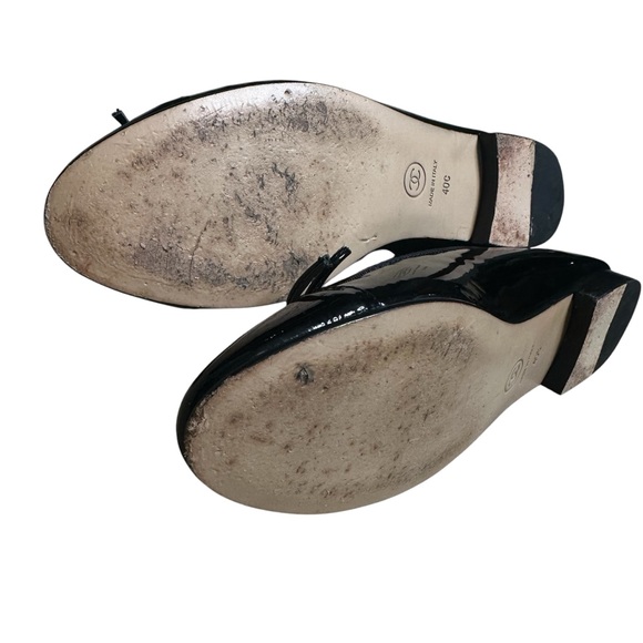 Chanel Ballet CC Black Patent Leather Ballerina Shoes 40c - Picture 3 of 8